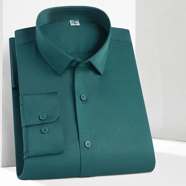 Men's Long Sleeve Casual Dress Shirt - Smooth, Wrinkle-Free Comfort