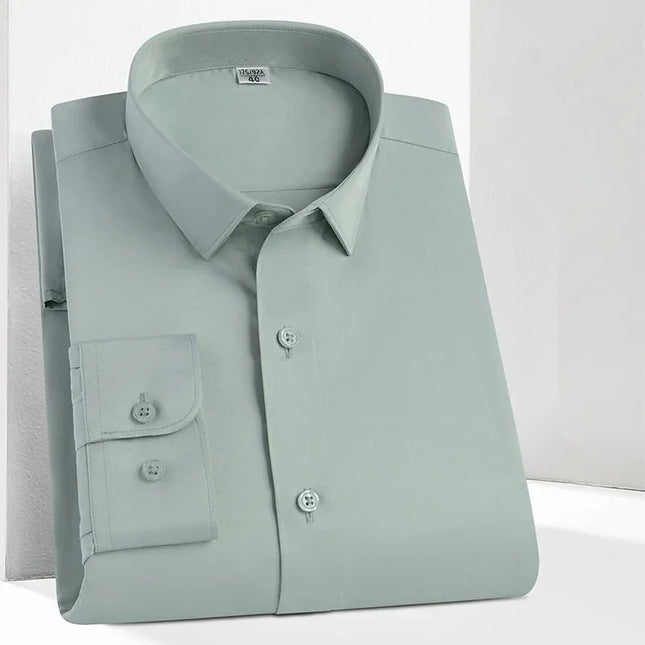 Men's Long Sleeve Casual Dress Shirt - Smooth, Wrinkle-Free Comfort