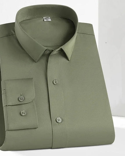 Men's Long Sleeve Casual Dress Shirt - Smooth, Wrinkle-Free Comfort