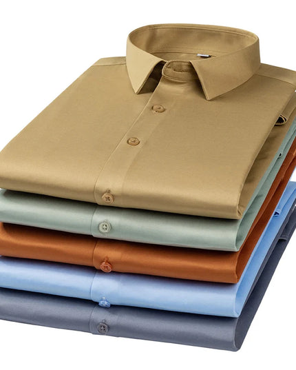 Men's Long Sleeve Casual Dress Shirt - Smooth, Wrinkle-Free Comfort
