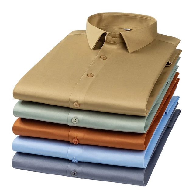 Men's Long Sleeve Casual Dress Shirt - Smooth, Wrinkle-Free Comfort