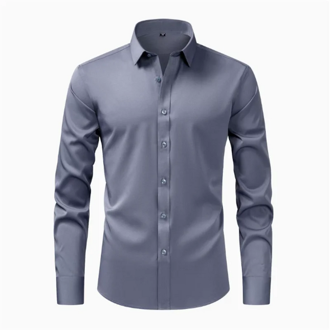 Men's Long Sleeve Casual Shirt - Comfortable Fit, Large Size 8XL