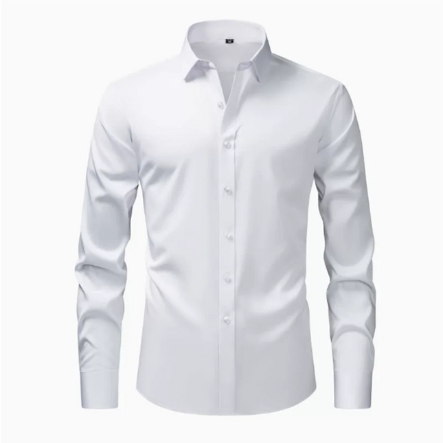 Men's Long Sleeve Casual Shirt - Comfortable Fit, Large Size 8XL