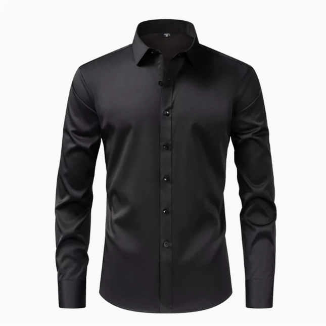 Men's Long Sleeve Casual Shirt - Comfortable Fit, Large Size 8XL