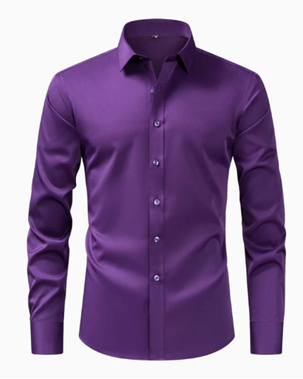 Men's Long Sleeve Casual Shirt - Comfortable Fit, Large Size 8XL