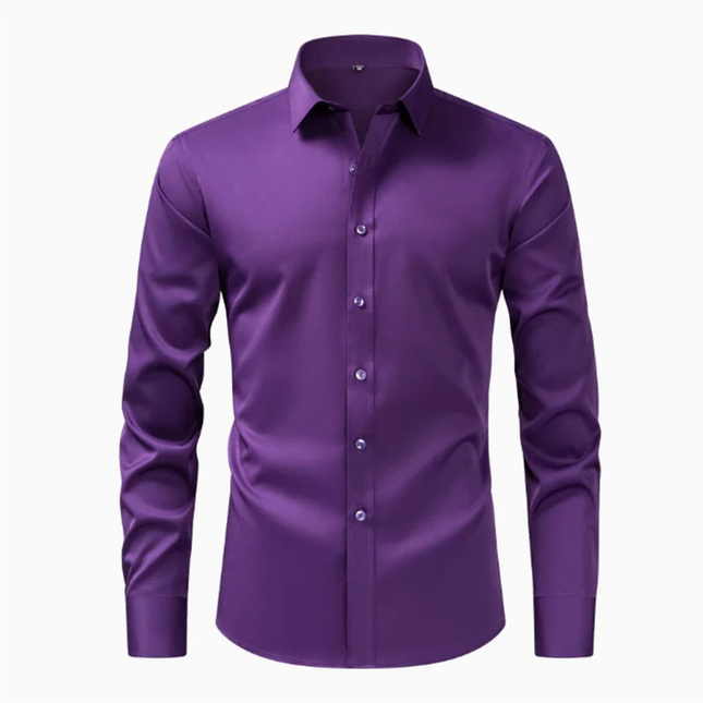 Men's Long Sleeve Casual Shirt - Comfortable Fit, Large Size 8XL