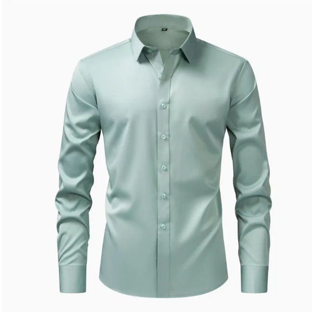Men's Long Sleeve Casual Shirt - Comfortable Fit, Large Size 8XL