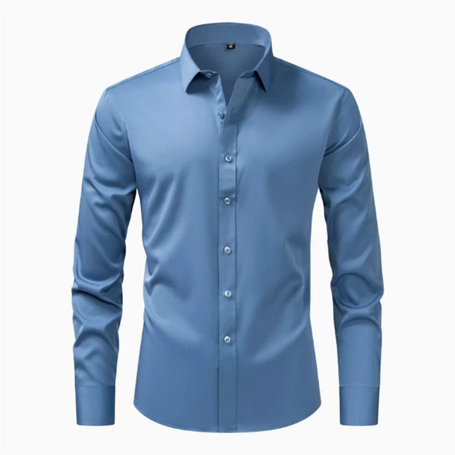 Men's Long Sleeve Casual Shirt - Comfortable Fit, Large Size 8XL