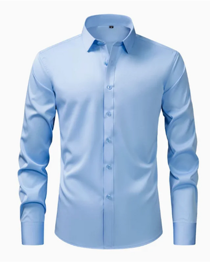 Men's Long Sleeve Casual Shirt - Comfortable Fit, Large Size 8XL