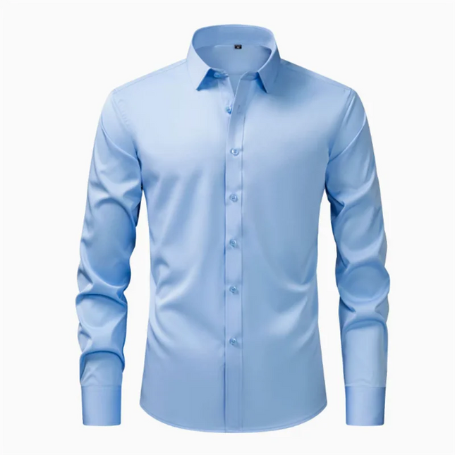 Men's Long Sleeve Casual Shirt - Comfortable Fit, Large Size 8XL