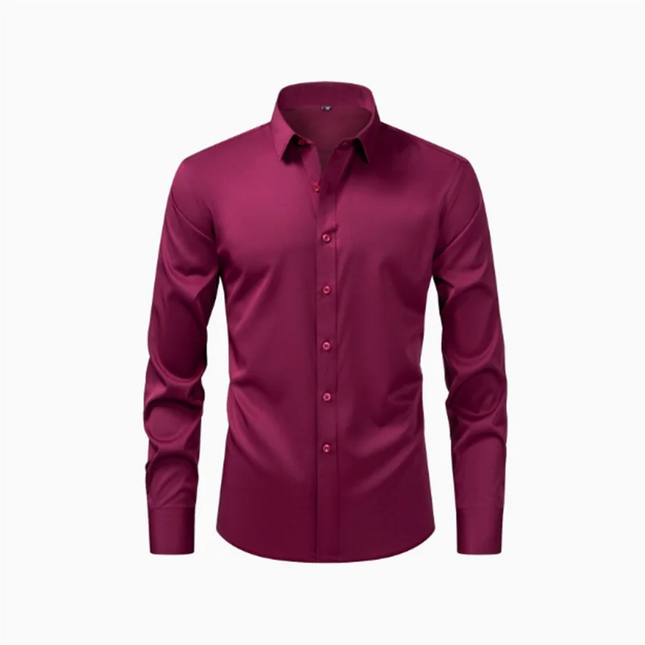 Men's Long Sleeve Casual Shirt - Comfortable Fit, Large Size 8XL