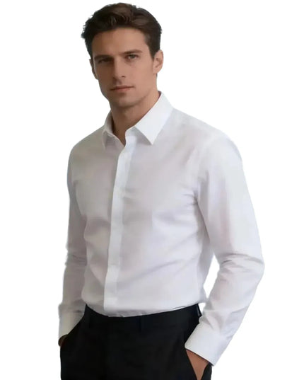 Men's Long Sleeve Casual Shirt - Comfortable Fit, Large Size 8XL