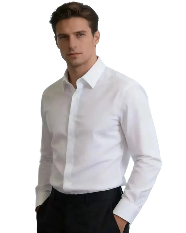 Men's Long Sleeve Casual Shirt - Comfortable Fit, Large Size 8XL