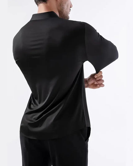 Men's Long Sleeve Casual Shirt - Wrinkle-Free, High Elasticity