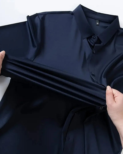 Men's Long Sleeve Casual Shirt - Wrinkle-Free, High Elasticity