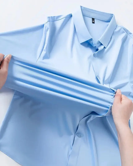 Men's Long Sleeve Casual Shirt - Wrinkle-Free, High Elasticity