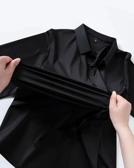 Men's Long Sleeve Casual Shirt - Wrinkle-Free, High Elasticity