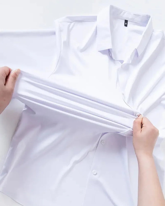 Men's Long Sleeve Casual Shirt - Wrinkle-Free, High Elasticity