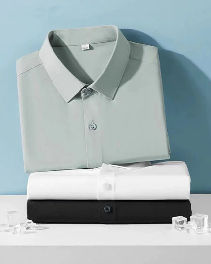 Men's Long Sleeve Non-Iron Dress Shirt - Slim Fit Luxury White