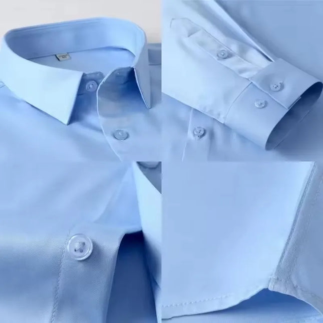 Men's Long Sleeve Non-Iron Dress Shirt - Slim Fit Luxury White