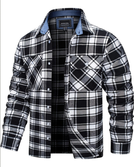 Men's Long Sleeve Plaid Flannel Shirt - Soft & Breathable