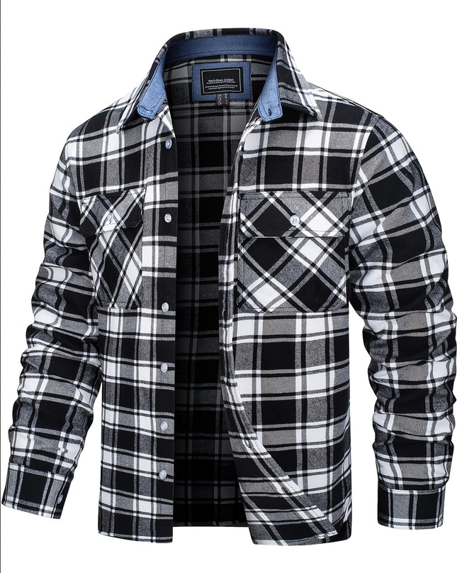 Men's Long Sleeve Plaid Flannel Shirt - Soft & Breathable