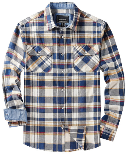 Men's Long Sleeve Plaid Flannel Shirt - Soft & Breathable