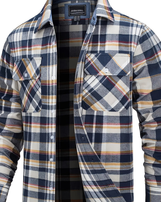 Men's Long Sleeve Plaid Flannel Shirt - Soft & Breathable