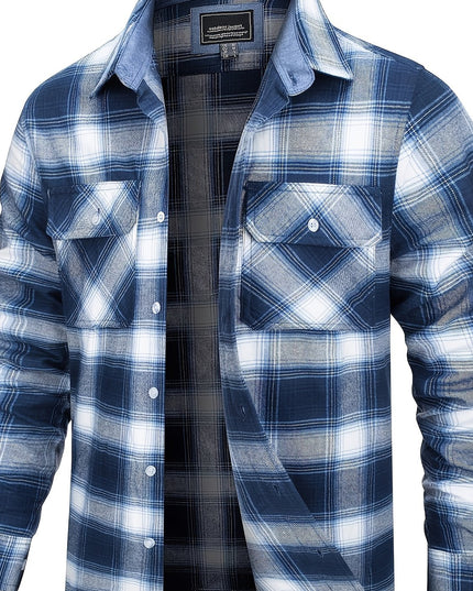 Men's Long Sleeve Plaid Flannel Shirt - Soft & Breathable