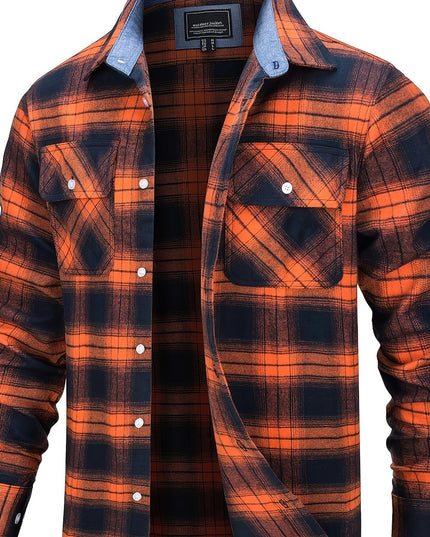 Men's Long Sleeve Plaid Flannel Shirt - Soft & Breathable