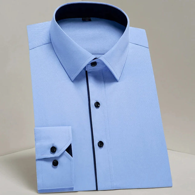 Men's Long Sleeve Slim Fit Shirt - Spring Autumn Business Comfort