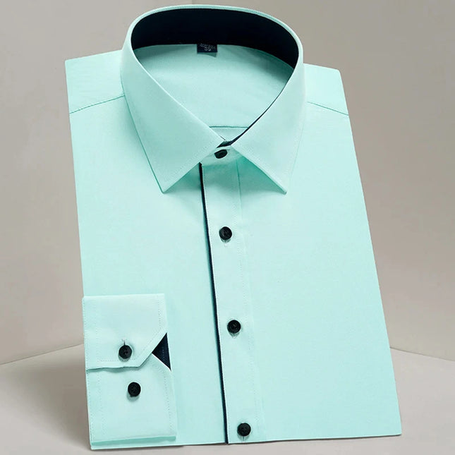 Men's Long Sleeve Slim Fit Shirt - Spring Autumn Business Comfort