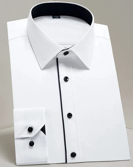 Men's Long Sleeve Slim Fit Shirt - Spring Autumn Business Comfort