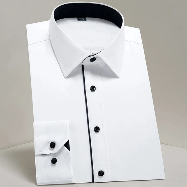 Men's Long Sleeve Slim Fit Shirt - Spring Autumn Business Comfort