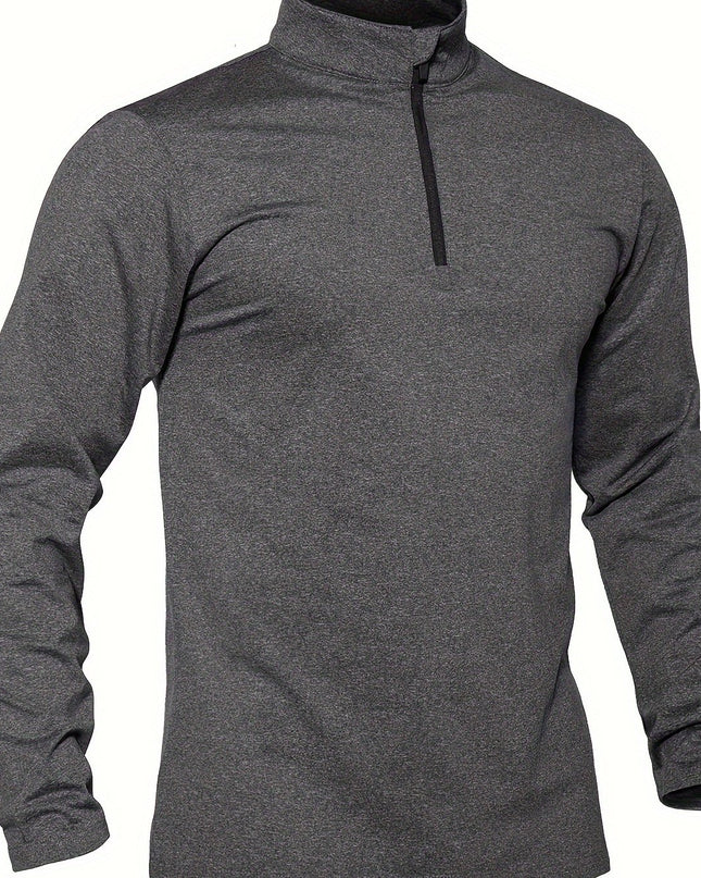 Men's Long Sleeve Sports Top - Stretchy & Comfortable Fit