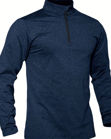 Men's Long Sleeve Sports Top - Stretchy & Comfortable Fit