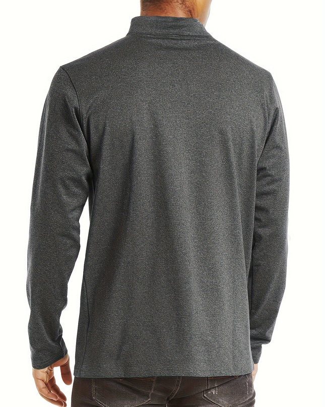 Men's Long Sleeve Sports Top - Stretchy & Comfortable Fit