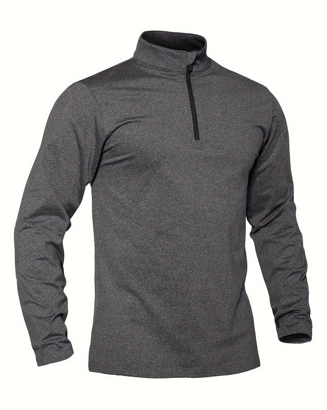 Men's Long Sleeve Sports Top - Stretchy & Comfortable Fit