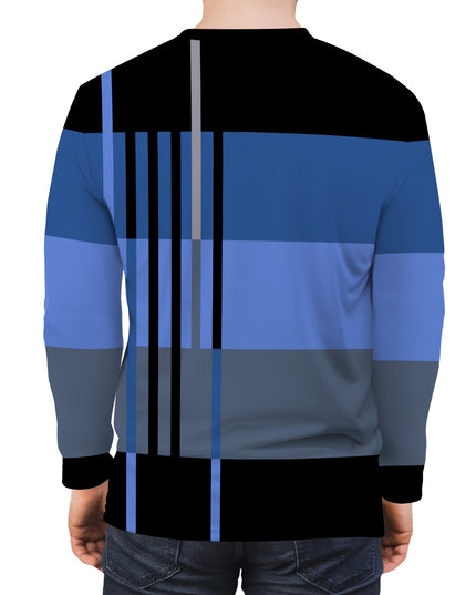 Men’s Long-Sleeve Striped Pullover - Stylish and Casual Wear