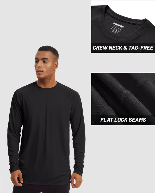 Men's Long Sleeve Sun Protection T-Shirt - Moisture Wicking & Lightweight