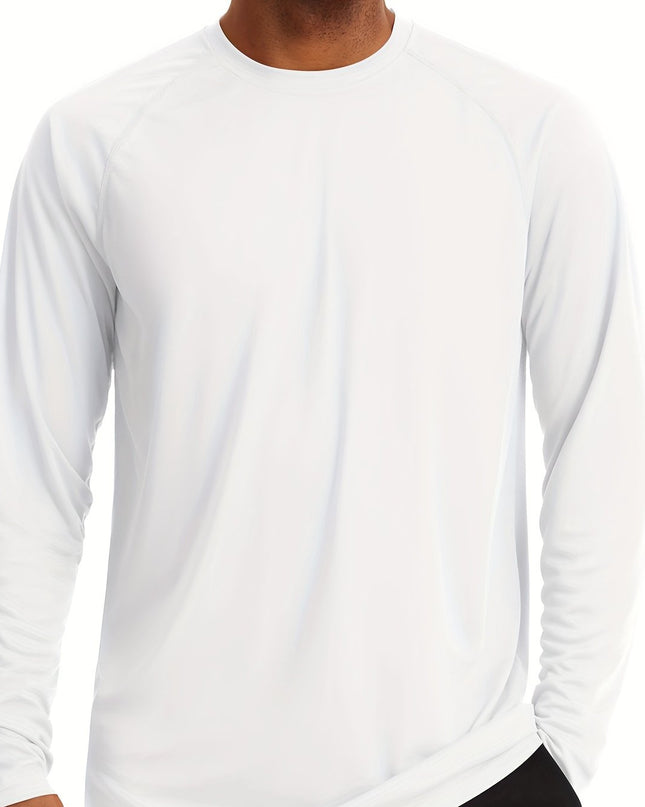 Men's Long Sleeve Sun Protection T-Shirt - Moisture Wicking & Lightweight