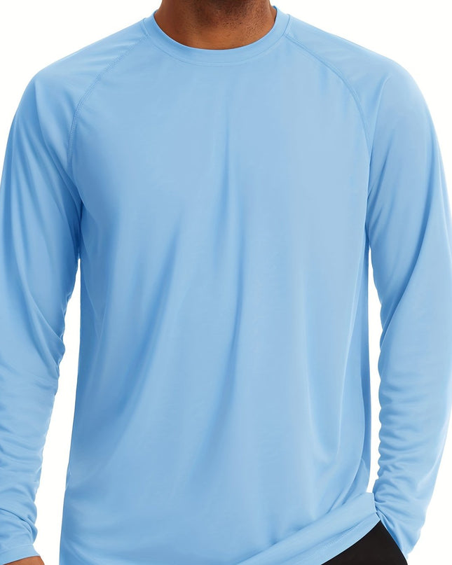 Men's Long Sleeve Sun Protection T-Shirt - Moisture Wicking & Lightweight