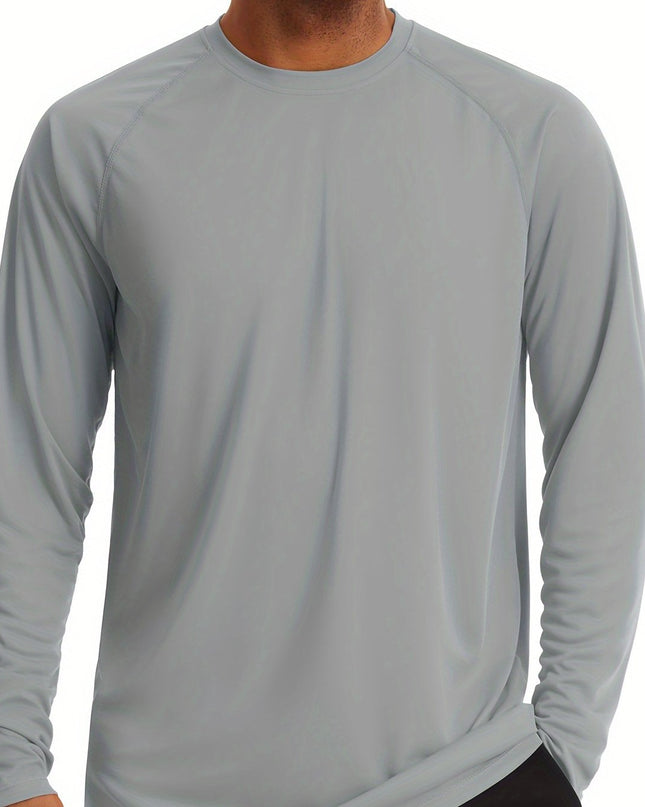 Men's Long Sleeve Sun Protection T-Shirt - Moisture Wicking & Lightweight