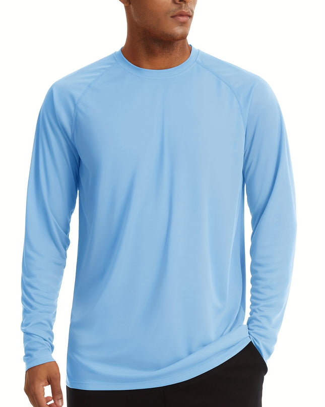 Men's Long Sleeve Sun Protection T-Shirt - Moisture Wicking & Lightweight
