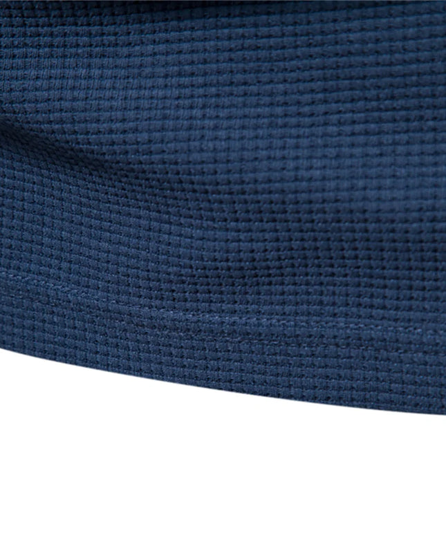 Men's Long Sleeve Waffle Tee - Casual Spring Basic Tops