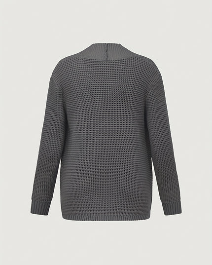 Men's Long-Sleeved Knitted Cardigan - V-Neck, Casual Style