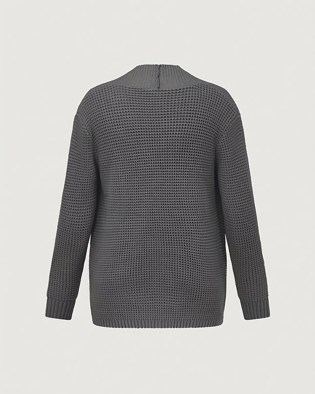 Men's Long-Sleeved Knitted Cardigan - V-Neck, Casual Style