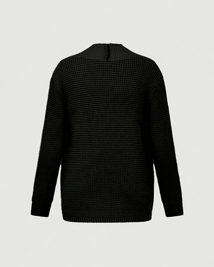 Men's Long-Sleeved Knitted Cardigan - V-Neck, Casual Style