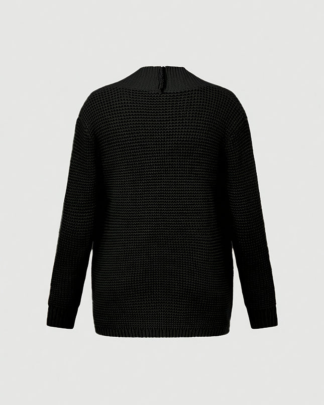 Men's Long-Sleeved Knitted Cardigan - V-Neck, Casual Style