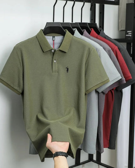 Men's Luxury Cotton Polo Shirt - Breathable Casual Summer Wear